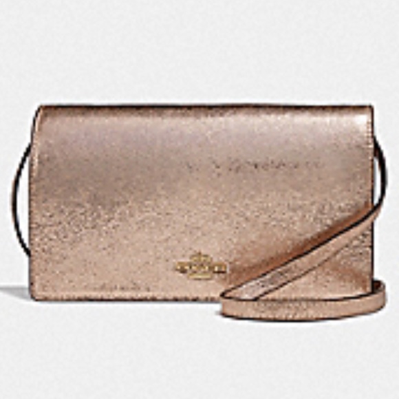Coach Handbags - Coach Hayden Foldover Crossbody Clutch - Rose Gold